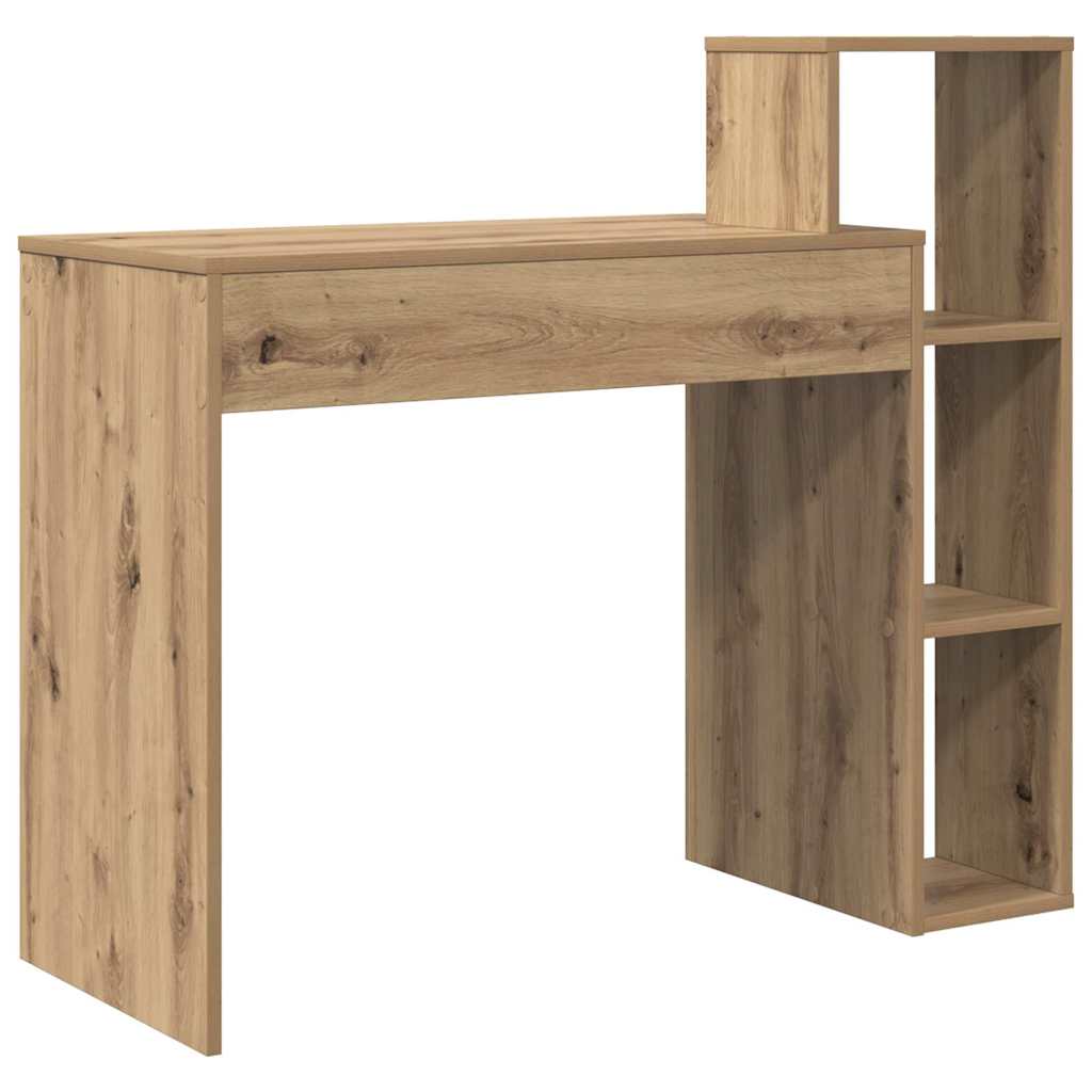 Bureau met plank Artisan Eiken 100 x 40 x 90 cm Bewerkt hout is nu te koop bij PeponiXL, paradijselijk wonen!