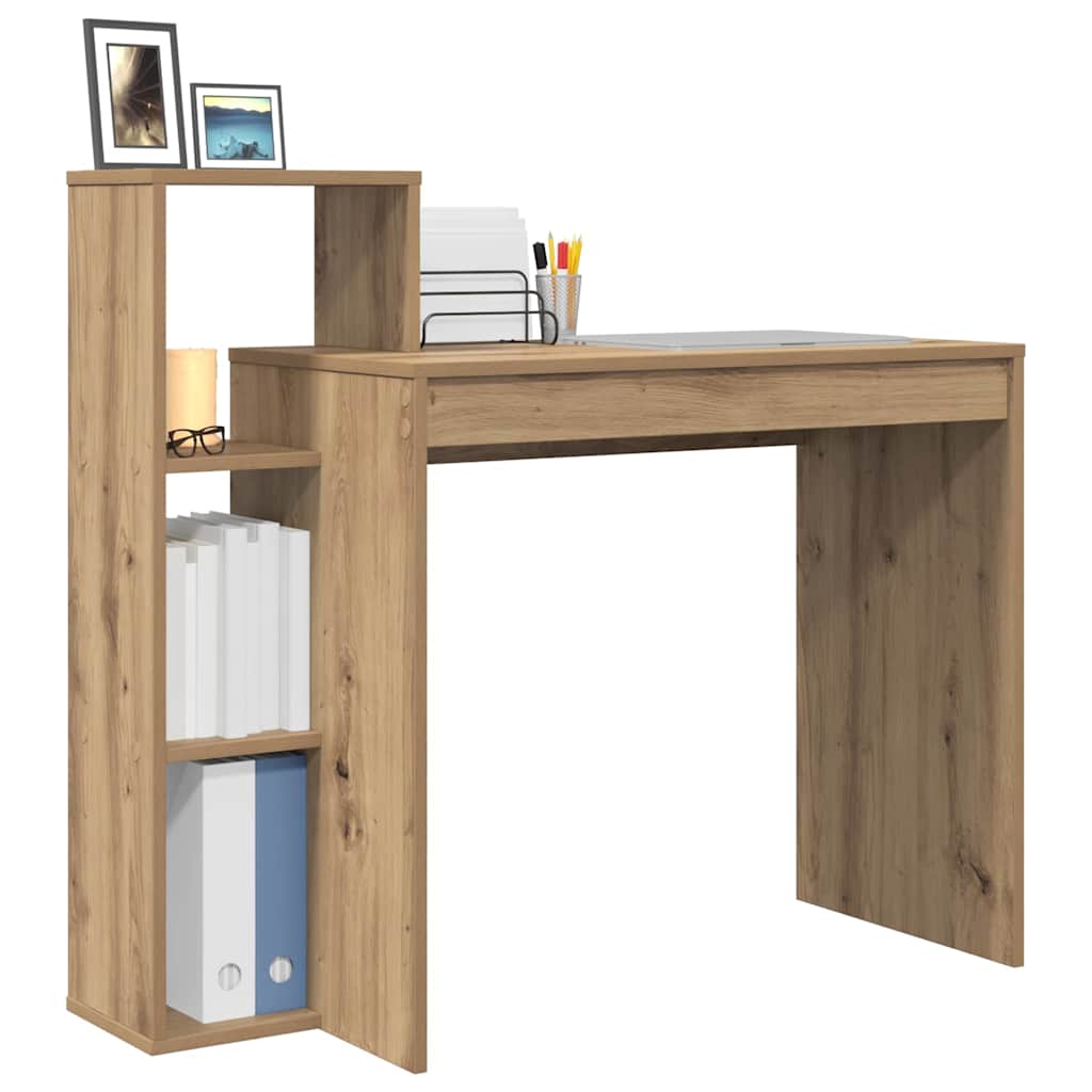 Bureau met plank Artisan Eiken 100 x 40 x 90 cm Bewerkt hout is nu te koop bij PeponiXL, paradijselijk wonen!