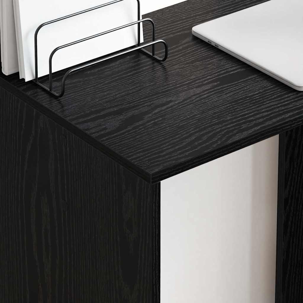 Bureau met plank Zwart Eiken 78,5 x 37 x 154,5 cm Bewerkt hout is nu te koop bij PeponiXL, paradijselijk wonen!