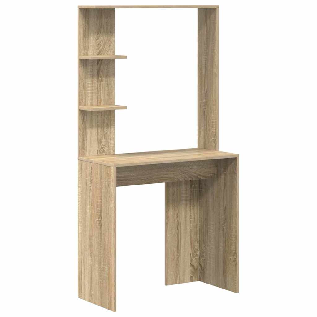 Bureau met plank Sonoma Eiken 78,5 x 37 x 154,5 cm Bewerkt hout is nu te koop bij PeponiXL, paradijselijk wonen!