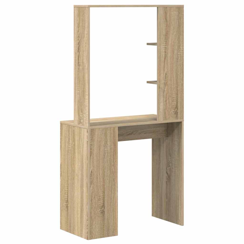 Bureau met plank Sonoma Eiken 78,5 x 37 x 154,5 cm Bewerkt hout is nu te koop bij PeponiXL, paradijselijk wonen!