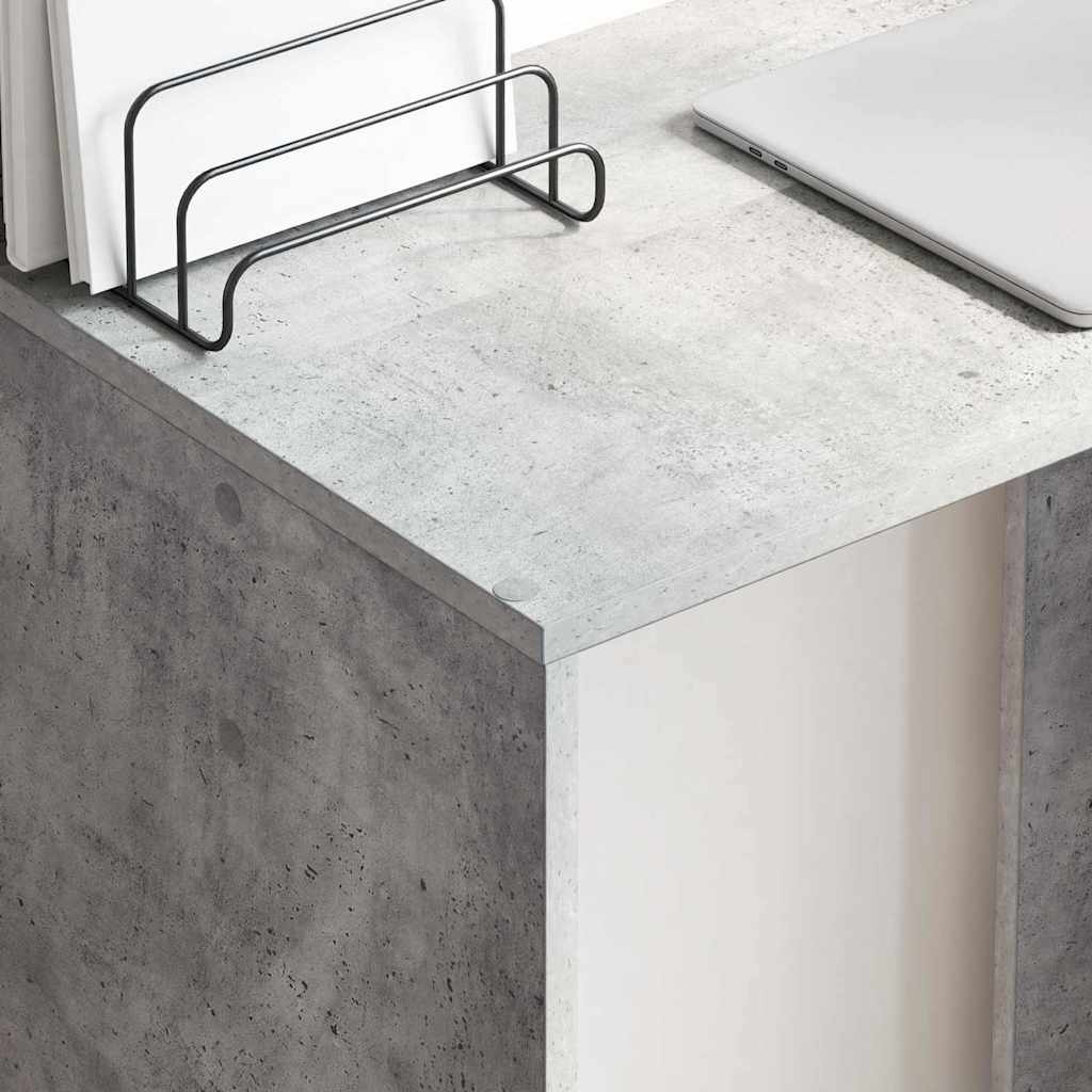 Bureau met plank Beton Grijs 78,5 x 37 x 154,5 cm Bewerkt hout is nu te koop bij PeponiXL, paradijselijk wonen!