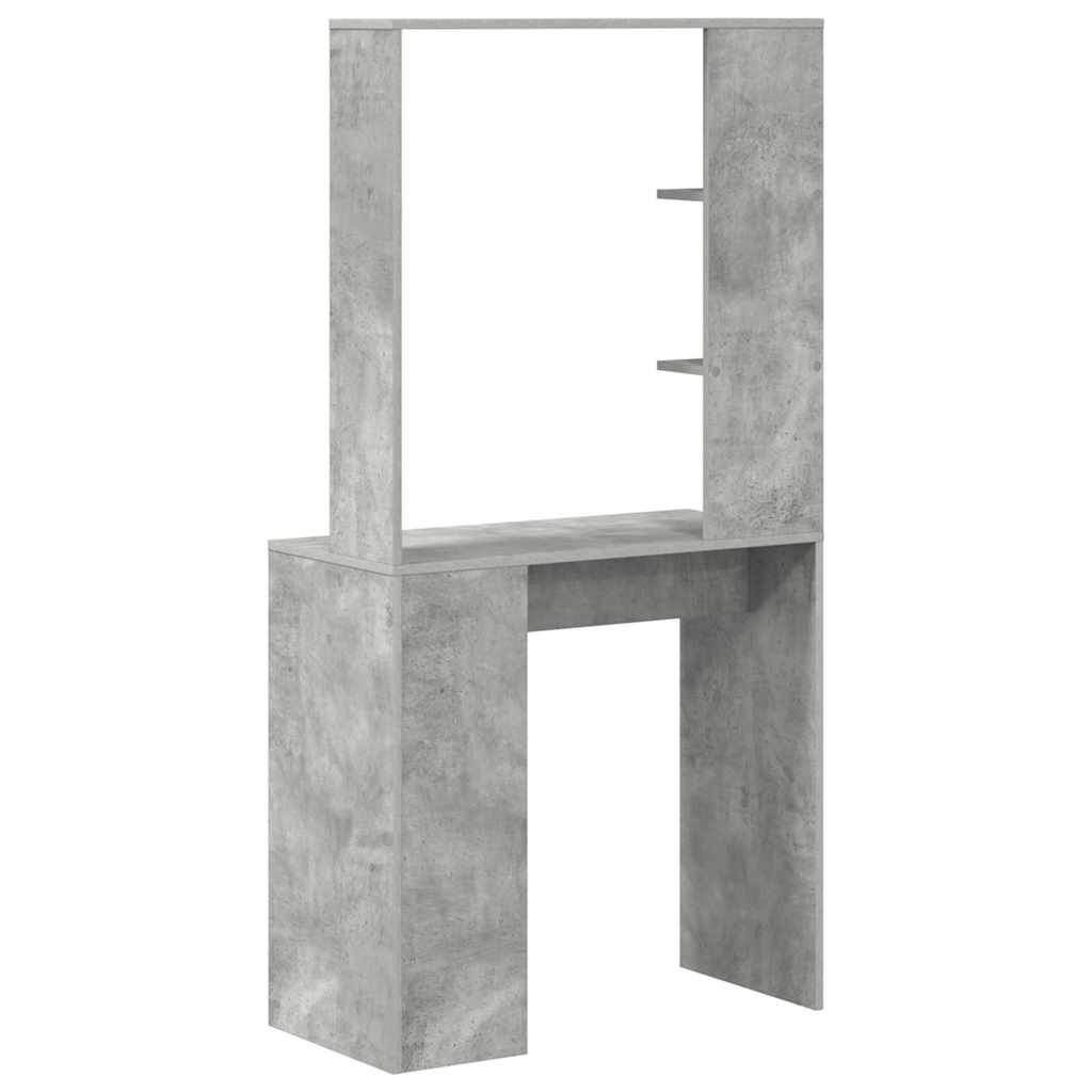 Bureau met plank Beton Grijs 78,5 x 37 x 154,5 cm Bewerkt hout is nu te koop bij PeponiXL, paradijselijk wonen!