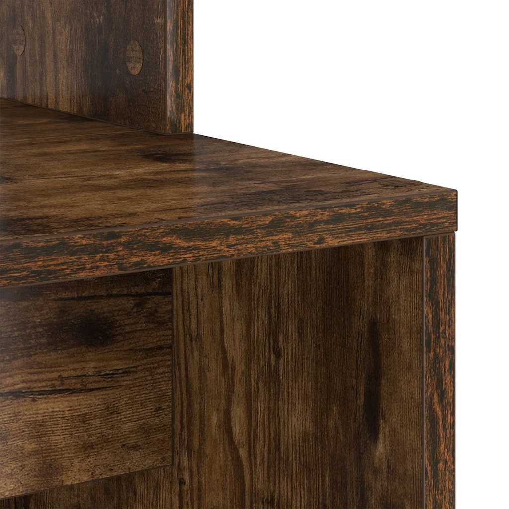 Bureau Gerookt eiken 78,5 x 37 x 154,5 cm Bewerkt hout is nu te koop bij PeponiXL, paradijselijk wonen!