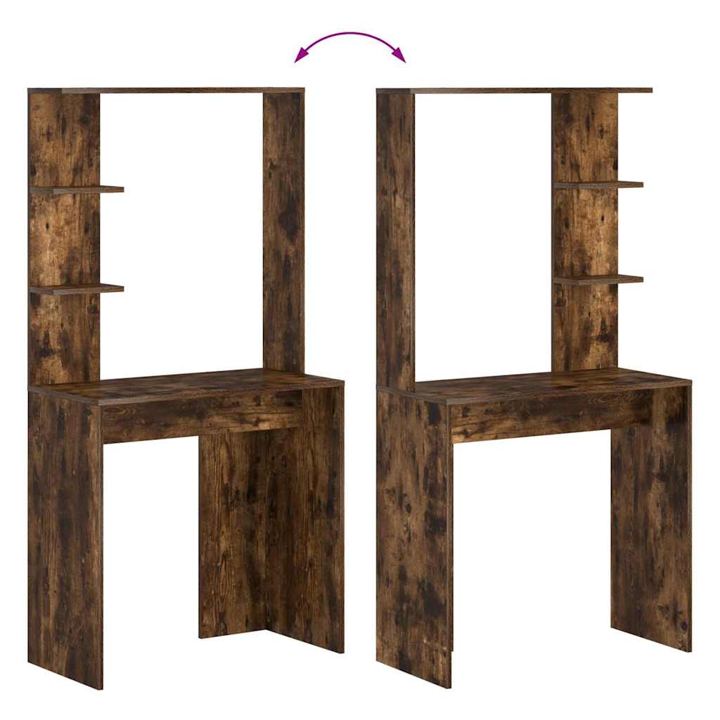 Bureau Gerookt eiken 78,5 x 37 x 154,5 cm Bewerkt hout is nu te koop bij PeponiXL, paradijselijk wonen!