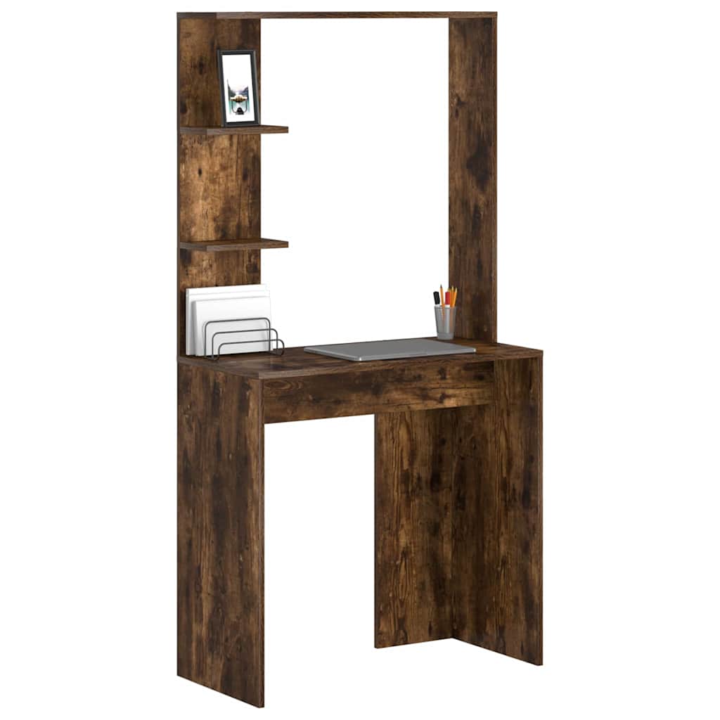 Bureau Gerookt eiken 78,5 x 37 x 154,5 cm Bewerkt hout is nu te koop bij PeponiXL, paradijselijk wonen!