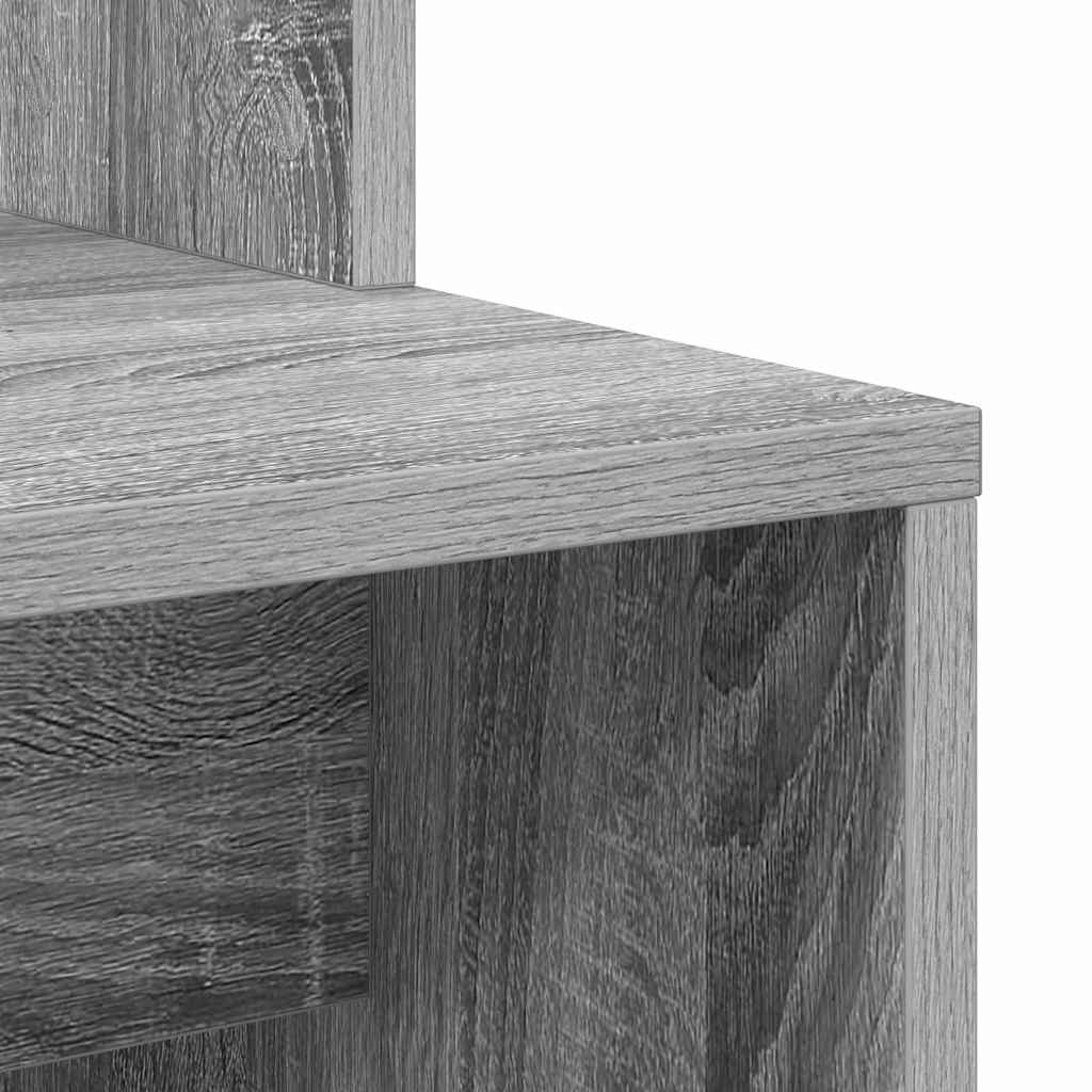 Bureau met plank Grijs Sonoma 78,5 x 37 x 154,5 cm Bewerkt hout is nu te koop bij PeponiXL, paradijselijk wonen!