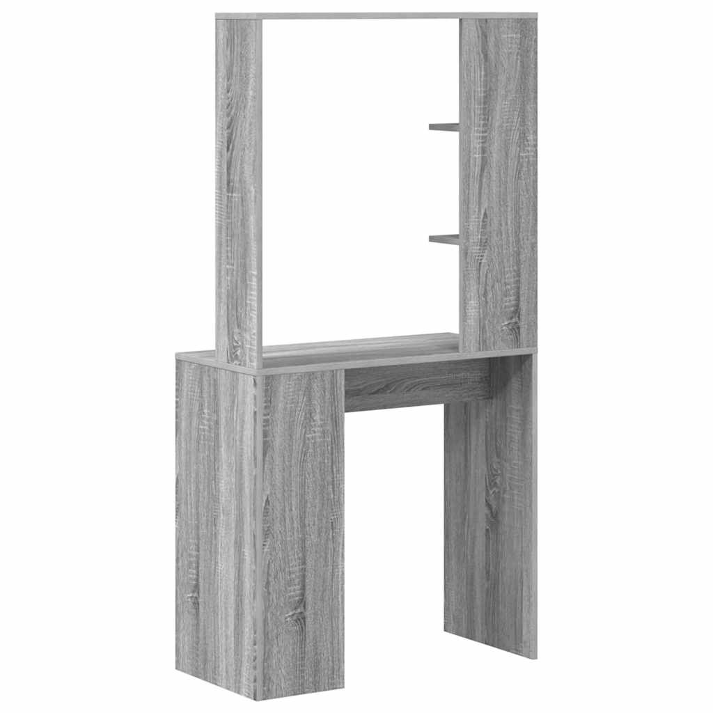 Bureau met plank Grijs Sonoma 78,5 x 37 x 154,5 cm Bewerkt hout is nu te koop bij PeponiXL, paradijselijk wonen!