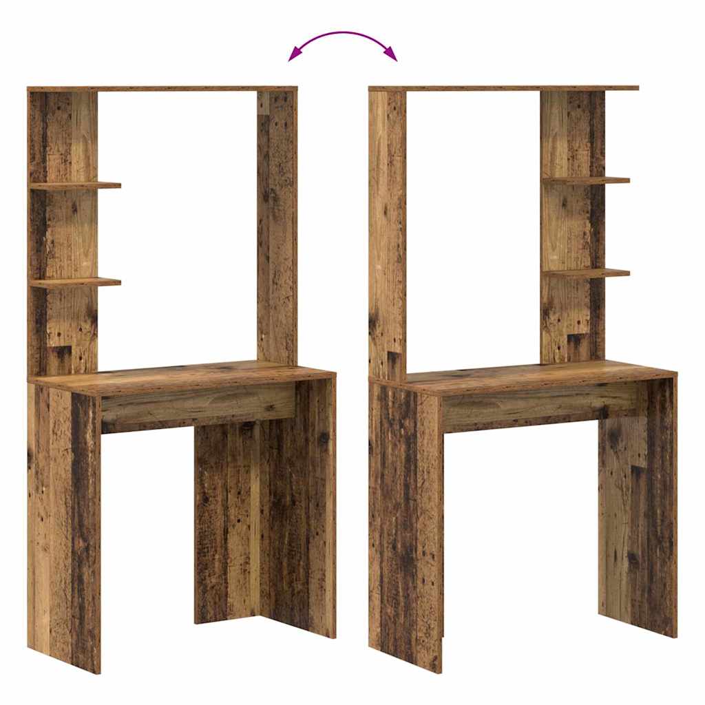 Bureau met plank Oud Hout 78,5 x 37 x 154,5 cm Bewerkt hout is nu te koop bij PeponiXL, paradijselijk wonen!