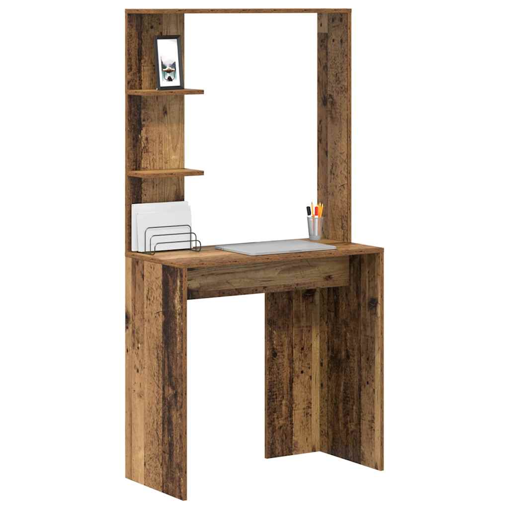 Bureau met plank Oud Hout 78,5 x 37 x 154,5 cm Bewerkt hout is nu te koop bij PeponiXL, paradijselijk wonen!