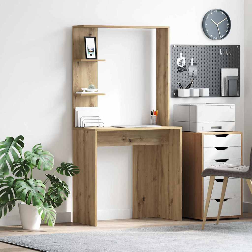 Bureau Artisan Eiken 78,5 x 37 x 154,5 cm Bewerkt hout is nu te koop bij PeponiXL, paradijselijk wonen!