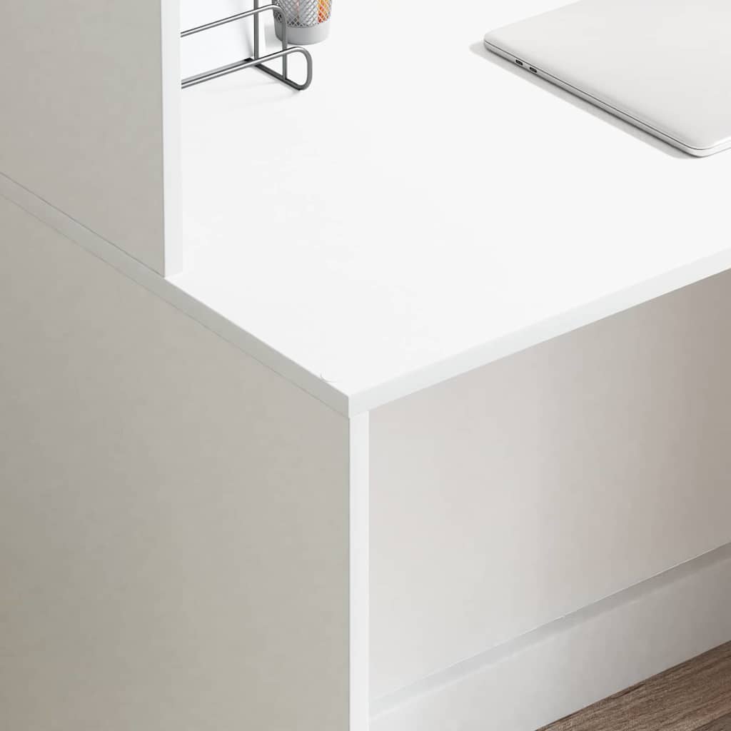 Bureau met plank met opslag Wit 102 x 50 x 124 cm Bewerkt hout is nu te koop bij PeponiXL, paradijselijk wonen!