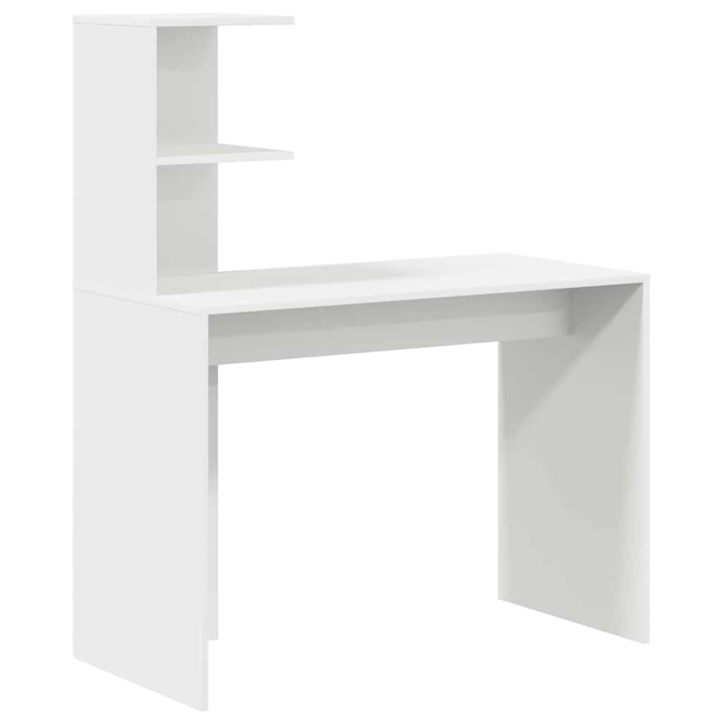 Bureau met plank met opslag Wit 102 x 50 x 124 cm Bewerkt hout is nu te koop bij PeponiXL, paradijselijk wonen!