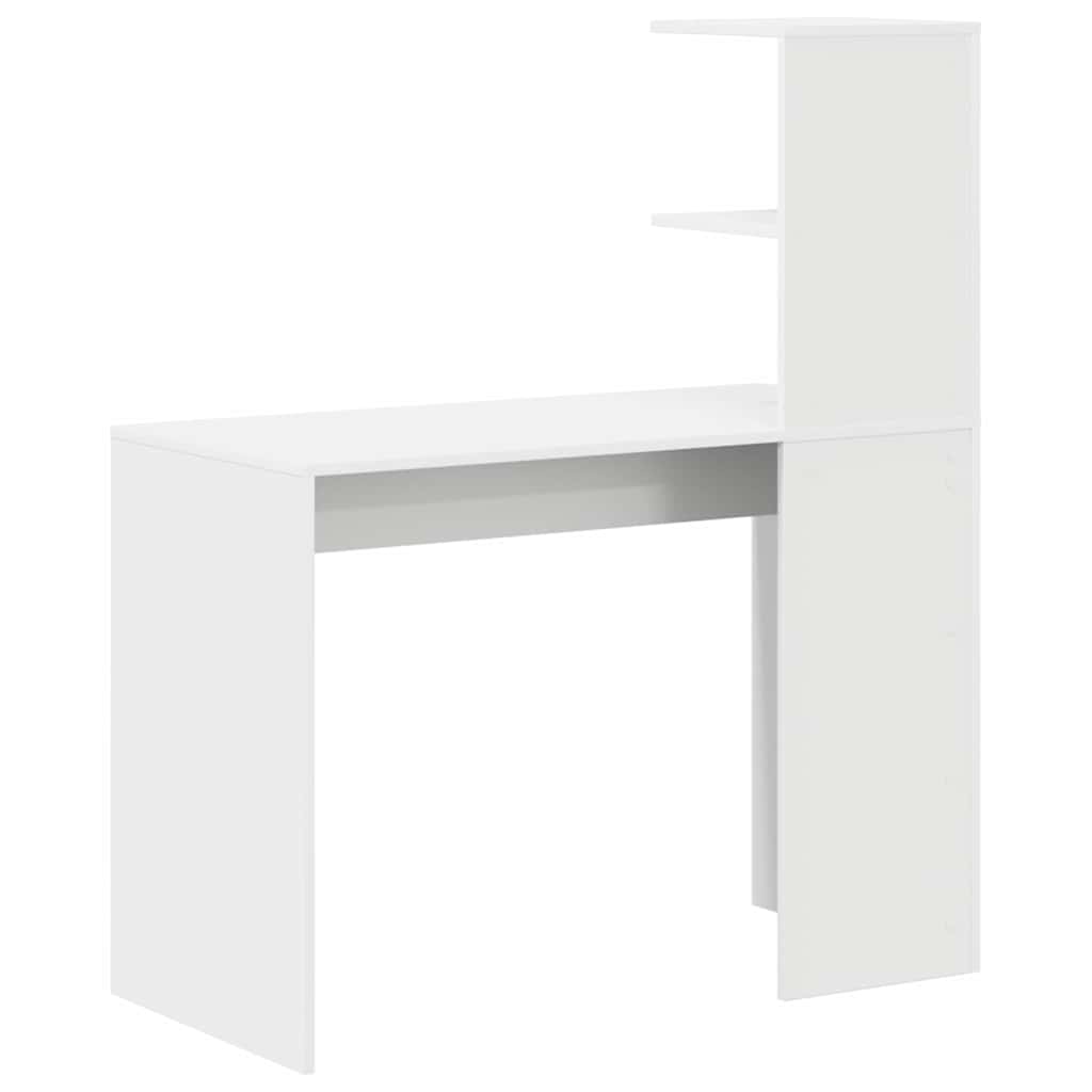 Bureau met plank met opslag Wit 102 x 50 x 124 cm Bewerkt hout is nu te koop bij PeponiXL, paradijselijk wonen!