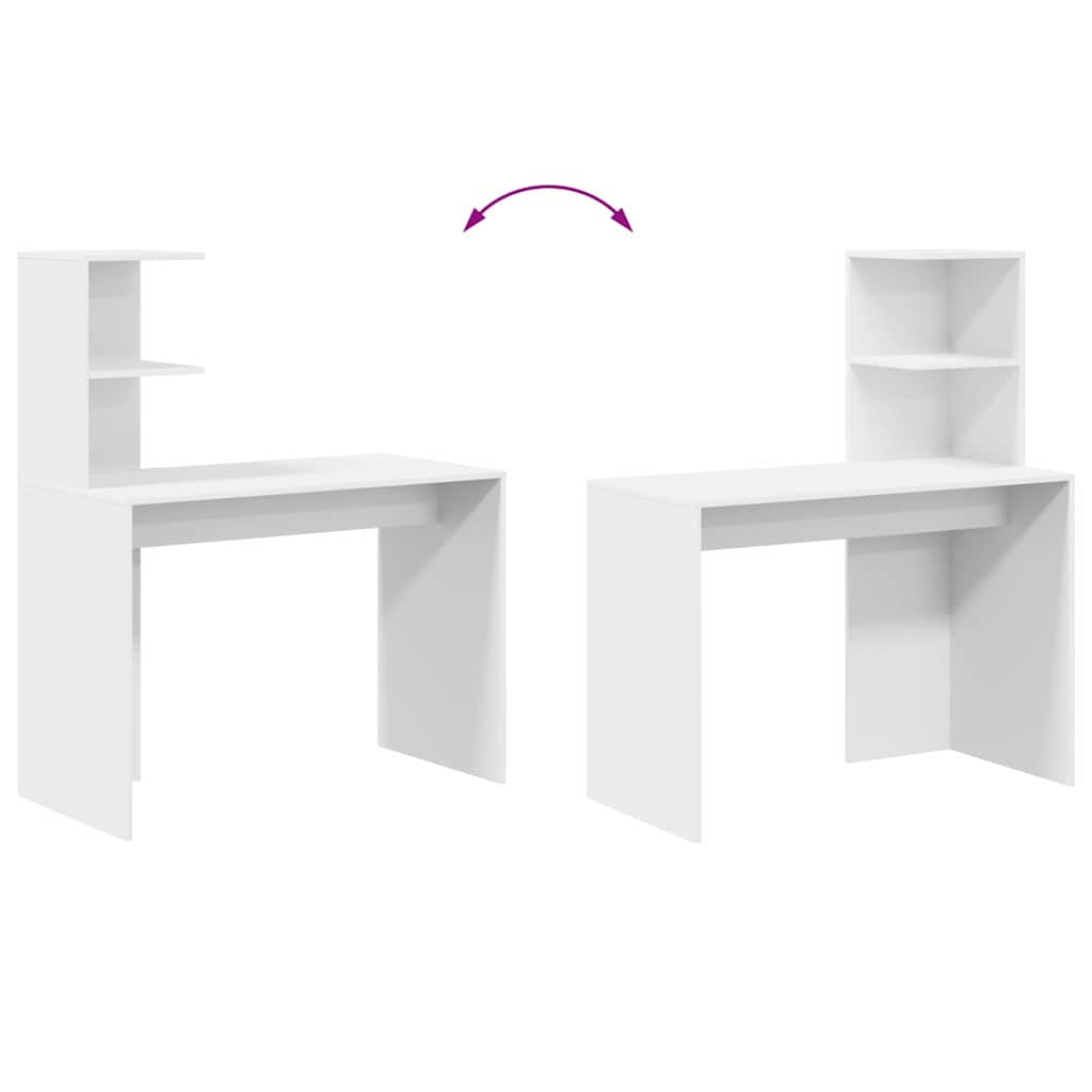 Bureau met plank met opslag Wit 102 x 50 x 124 cm Bewerkt hout is nu te koop bij PeponiXL, paradijselijk wonen!