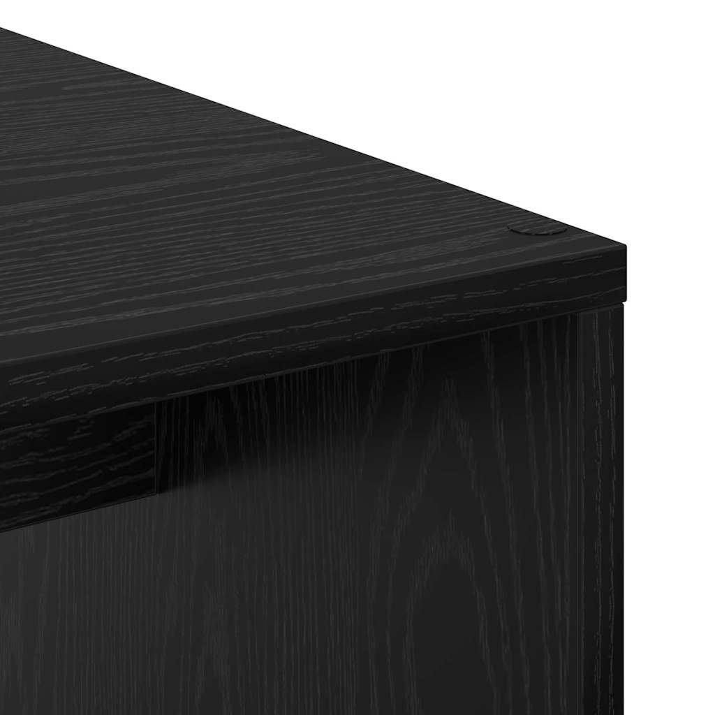Bureau met plank Zwart Eiken 102 x 50 x 124 cm Bewerkt hout is nu te koop bij PeponiXL, paradijselijk wonen!