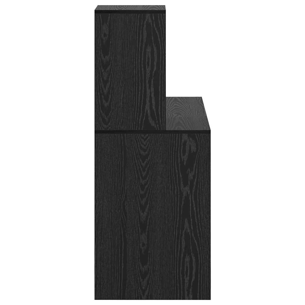Bureau met plank Zwart Eiken 102 x 50 x 124 cm Bewerkt hout is nu te koop bij PeponiXL, paradijselijk wonen!