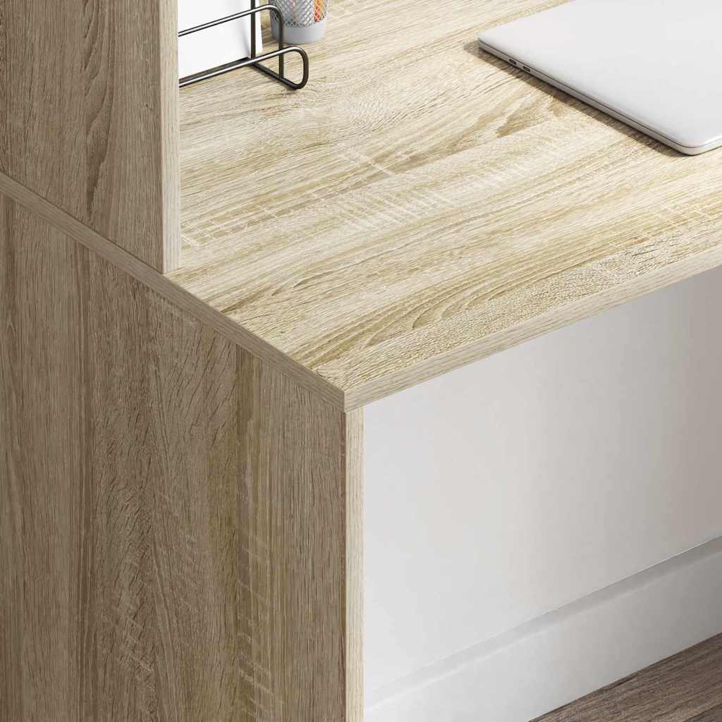 Bureau met plank Sonoma eiken 102 x 50 x 124 cm Bewerkt hout is nu te koop bij PeponiXL, paradijselijk wonen!