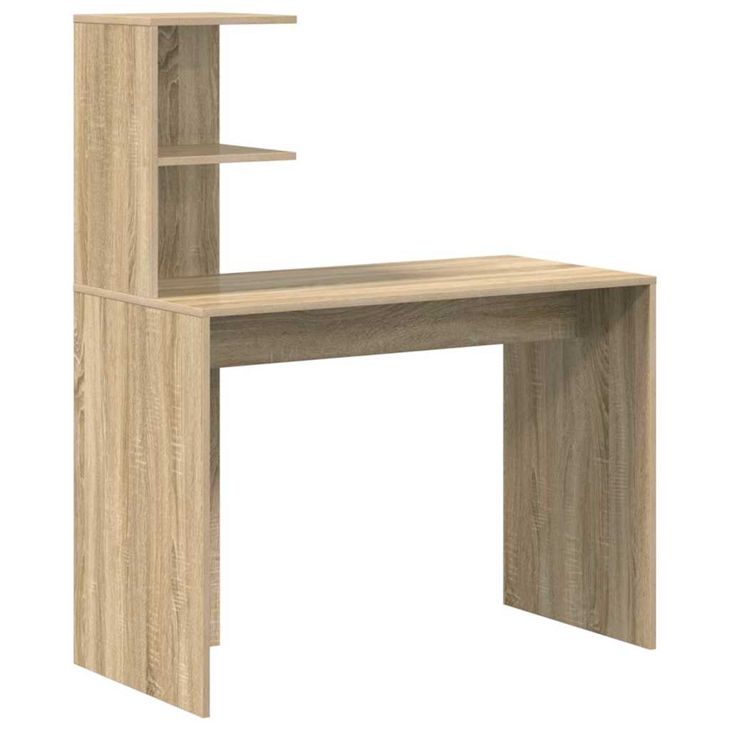 Bureau met plank Sonoma eiken 102 x 50 x 124 cm Bewerkt hout is nu te koop bij PeponiXL, paradijselijk wonen!