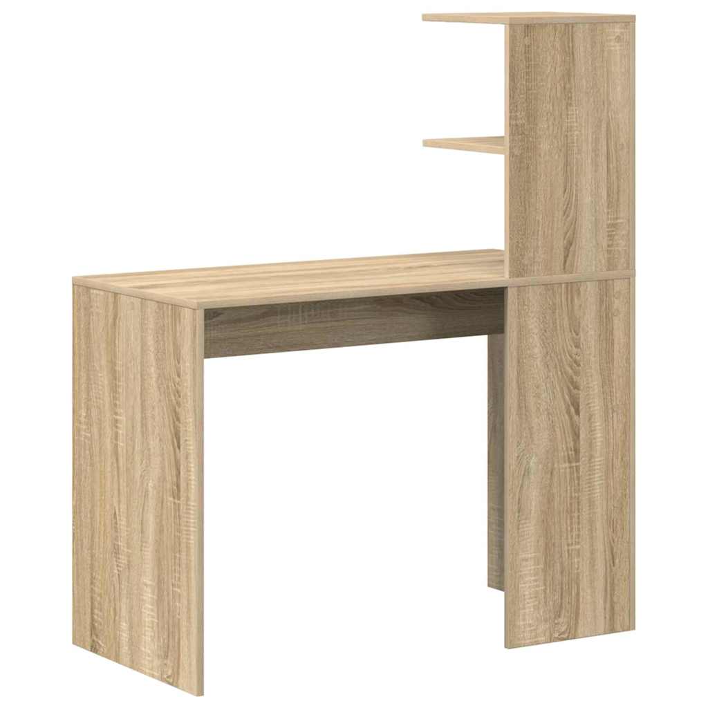 Bureau met plank Sonoma eiken 102 x 50 x 124 cm Bewerkt hout is nu te koop bij PeponiXL, paradijselijk wonen!