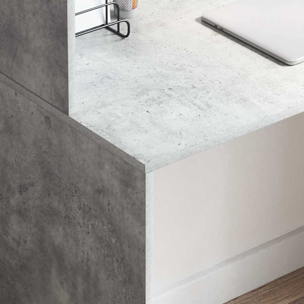 Bureau met plank Beton Grijs 102 x 50 x 124 cm Bewerkt hout is nu te koop bij PeponiXL, paradijselijk wonen!