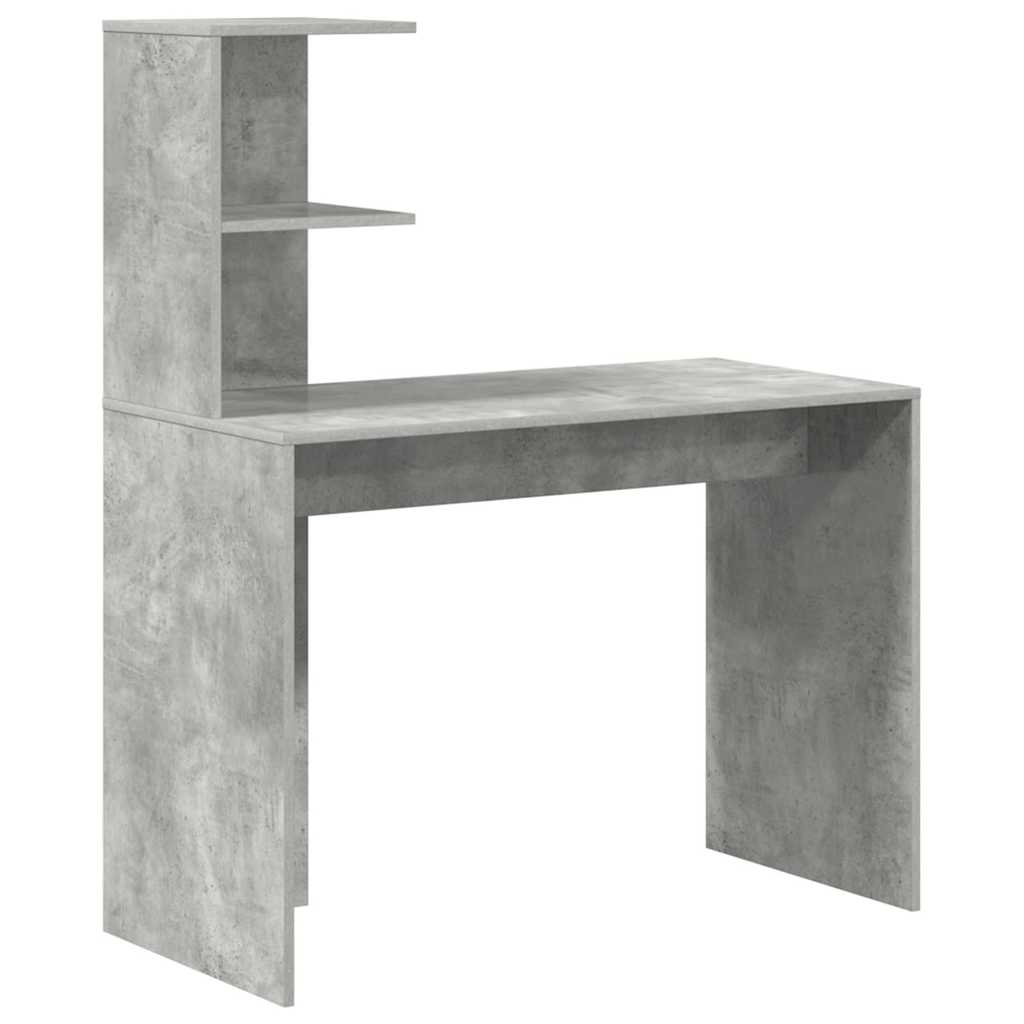 Bureau met plank Beton Grijs 102 x 50 x 124 cm Bewerkt hout is nu te koop bij PeponiXL, paradijselijk wonen!