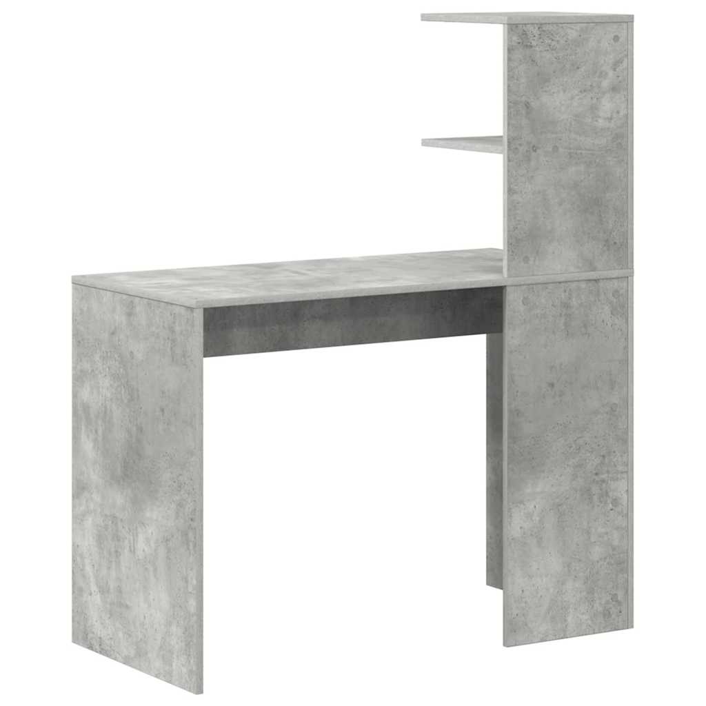 Bureau met plank Beton Grijs 102 x 50 x 124 cm Bewerkt hout is nu te koop bij PeponiXL, paradijselijk wonen!