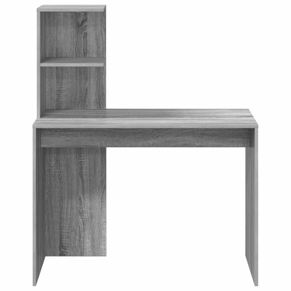 Bureau met plank Grijs Sonoma 102 x 50 x 124 cm Bewerkt hout is nu te koop bij PeponiXL, paradijselijk wonen!