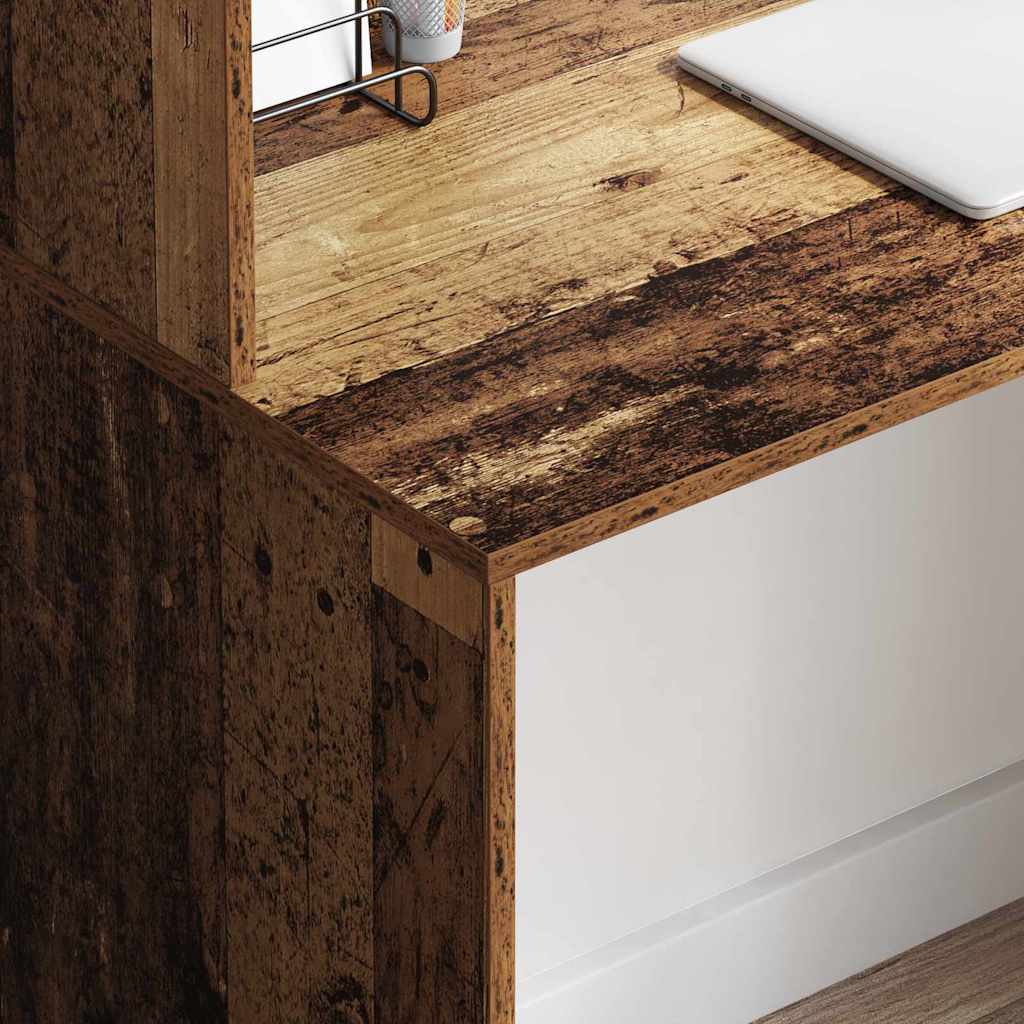 Bureau met plank Oud Hout 102 x 50 x 124 cm Bewerkt hout is nu te koop bij PeponiXL, paradijselijk wonen!