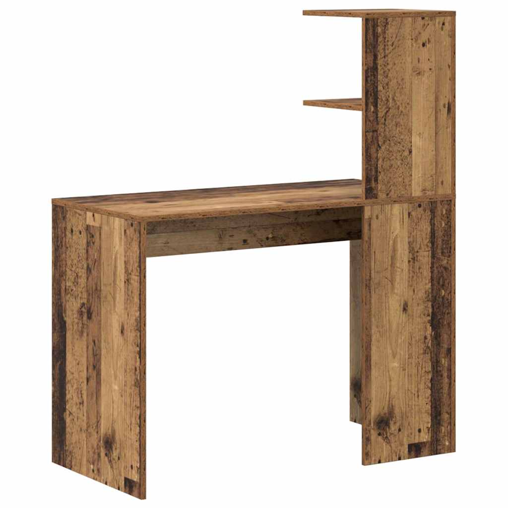 Bureau met plank Oud Hout 102 x 50 x 124 cm Bewerkt hout is nu te koop bij PeponiXL, paradijselijk wonen!