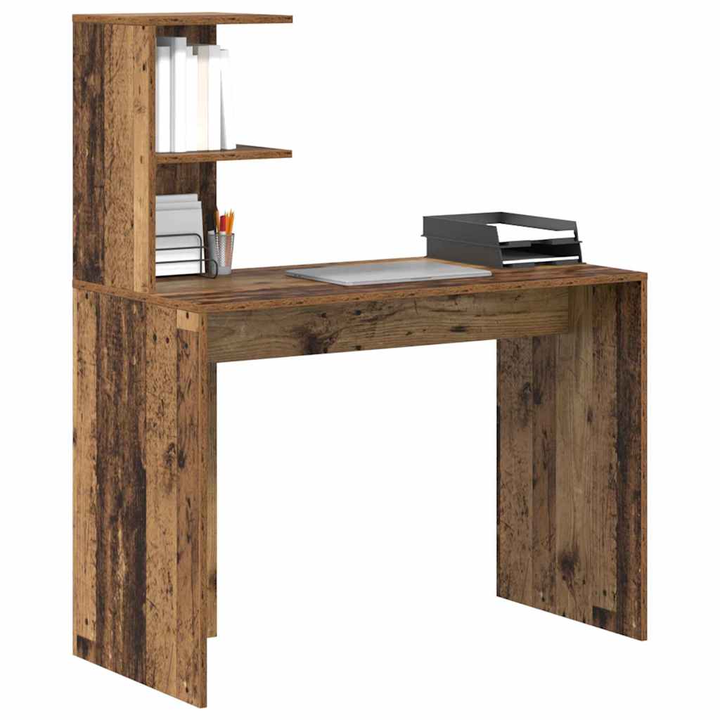 Bureau met plank Oud Hout 102 x 50 x 124 cm Bewerkt hout is nu te koop bij PeponiXL, paradijselijk wonen!