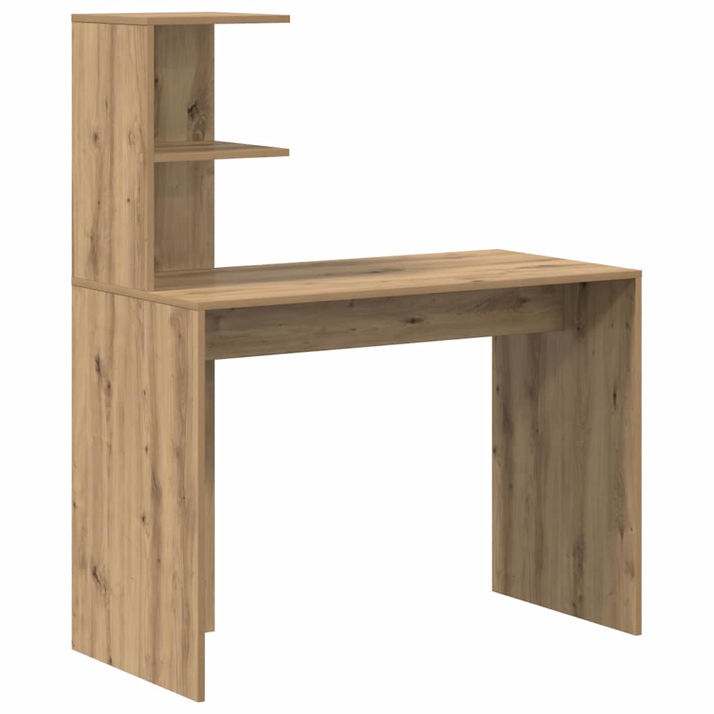 Bureau met plank Artisan Eiken 102 x 50 x 124 cm Bewerkt hout is nu te koop bij PeponiXL, paradijselijk wonen!