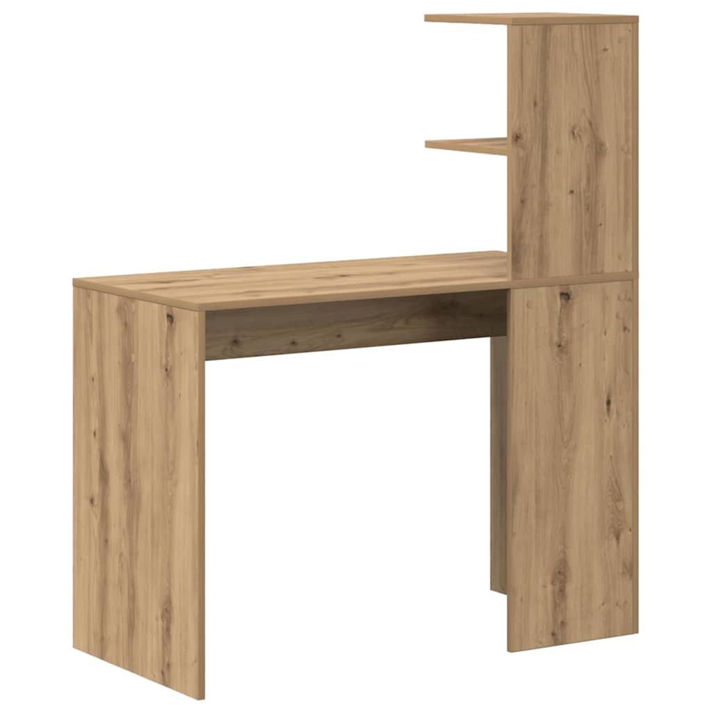 Bureau met plank Artisan Eiken 102 x 50 x 124 cm Bewerkt hout is nu te koop bij PeponiXL, paradijselijk wonen!