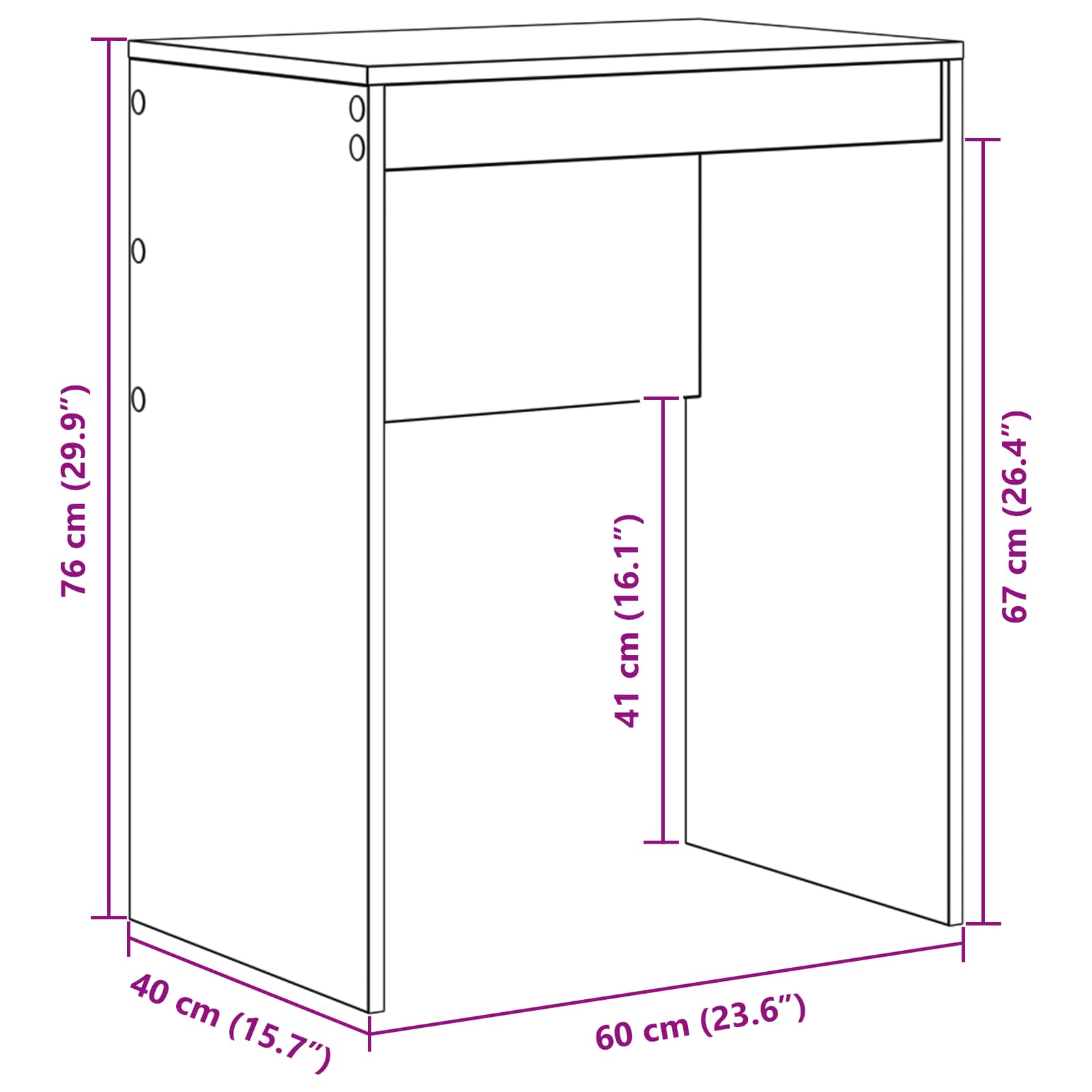 Bureau Wit 60 x 40 x 76 cm is nu te koop bij PeponiXL, paradijselijk wonen!