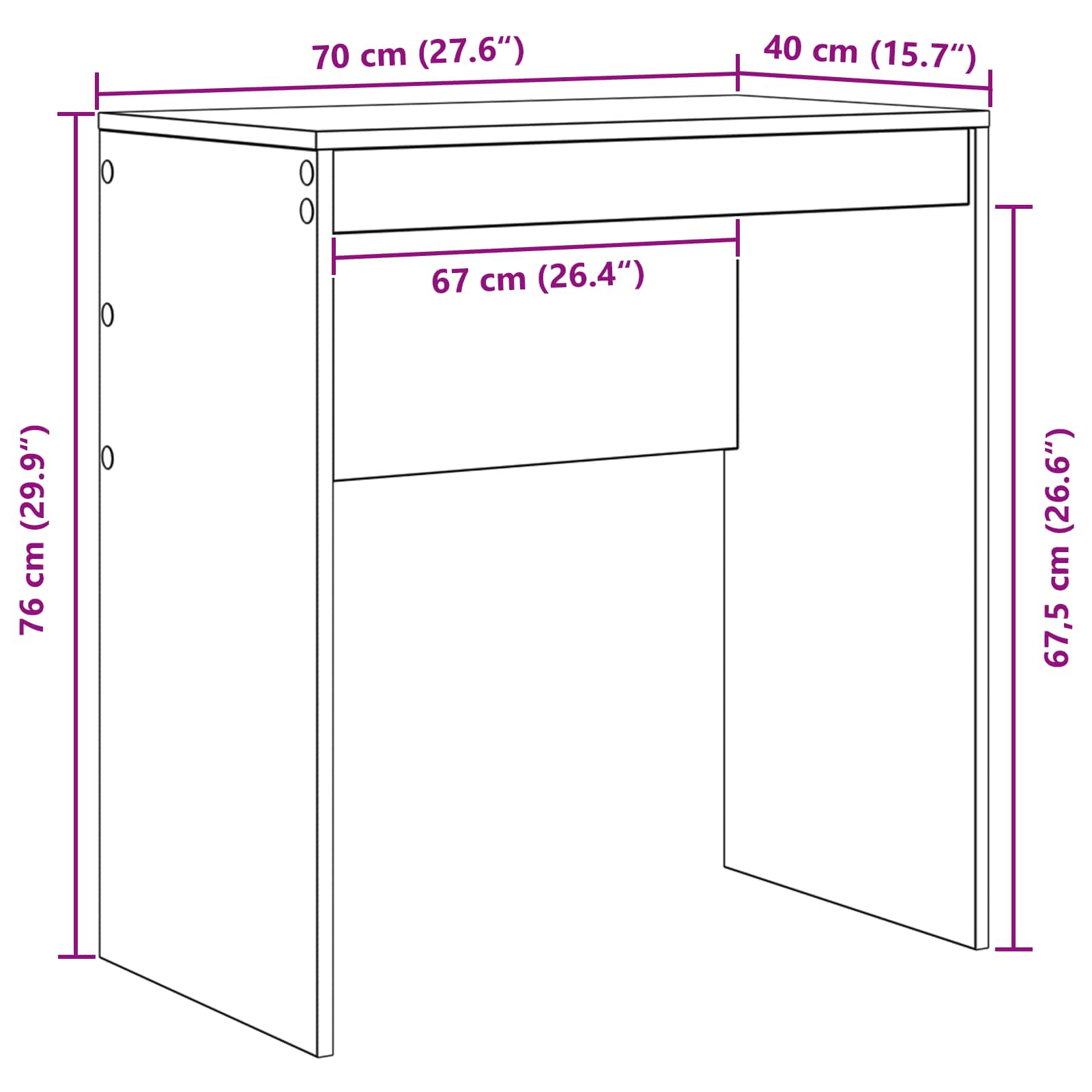 Bureau Wit 70 x 40 x 76 cm is nu te koop bij PeponiXL, paradijselijk wonen!