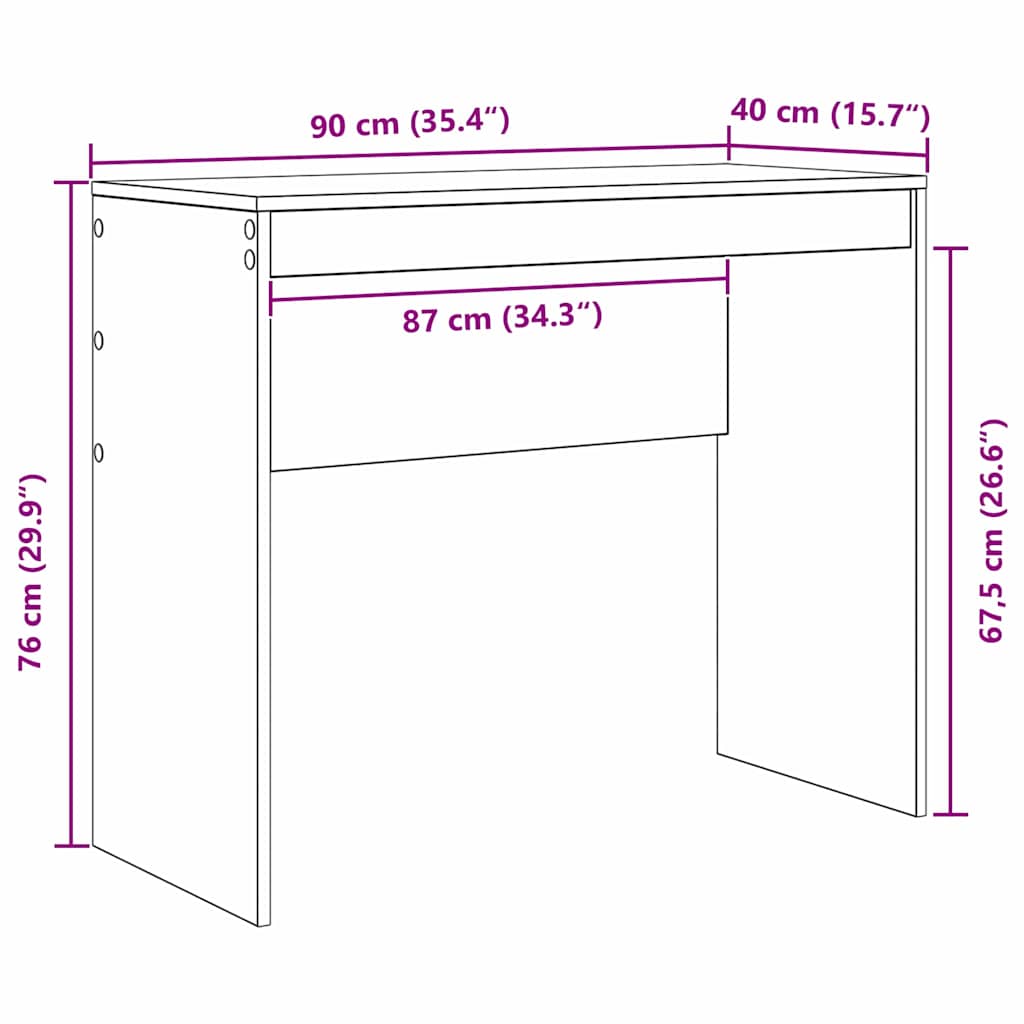 Bureau Artisan Eiken 90 x 40 x 76 cm is nu te koop bij PeponiXL, paradijselijk wonen!