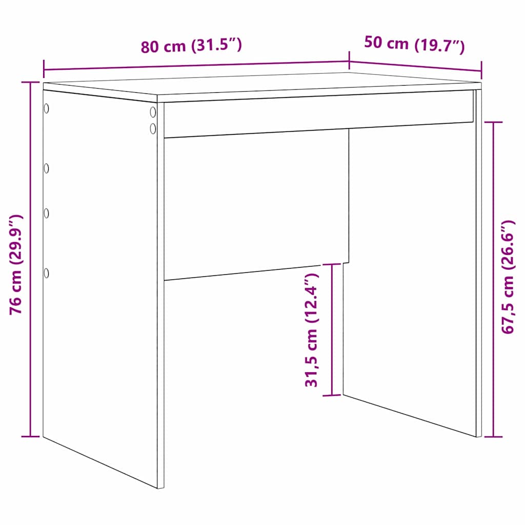 Bureau Zwart Eiken 80 x 50 x 76 cm is nu te koop bij PeponiXL, paradijselijk wonen!