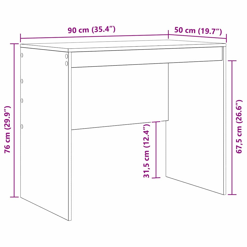 Bureau Zwart Eiken 90 x 50 x 76 cm is nu te koop bij PeponiXL, paradijselijk wonen!
