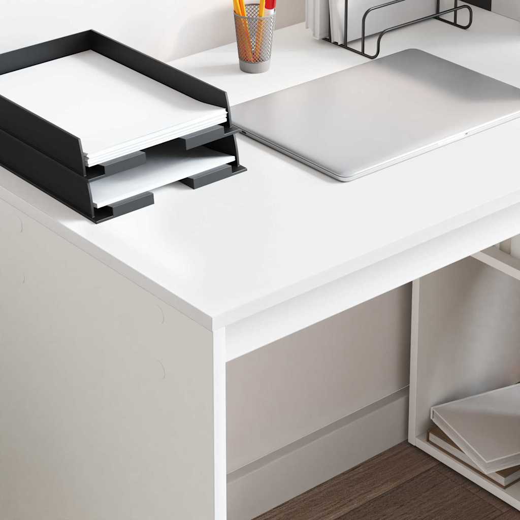 Bureau met plank Wit 108 x 55 x 103.5 cm Bewerkt hout is nu te koop bij PeponiXL, paradijselijk wonen!