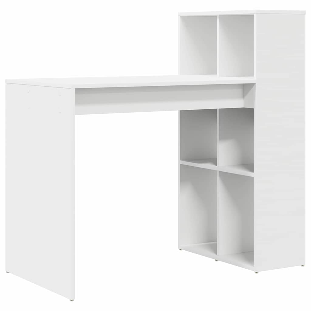 Bureau met plank Wit 108 x 55 x 103.5 cm Bewerkt hout is nu te koop bij PeponiXL, paradijselijk wonen!