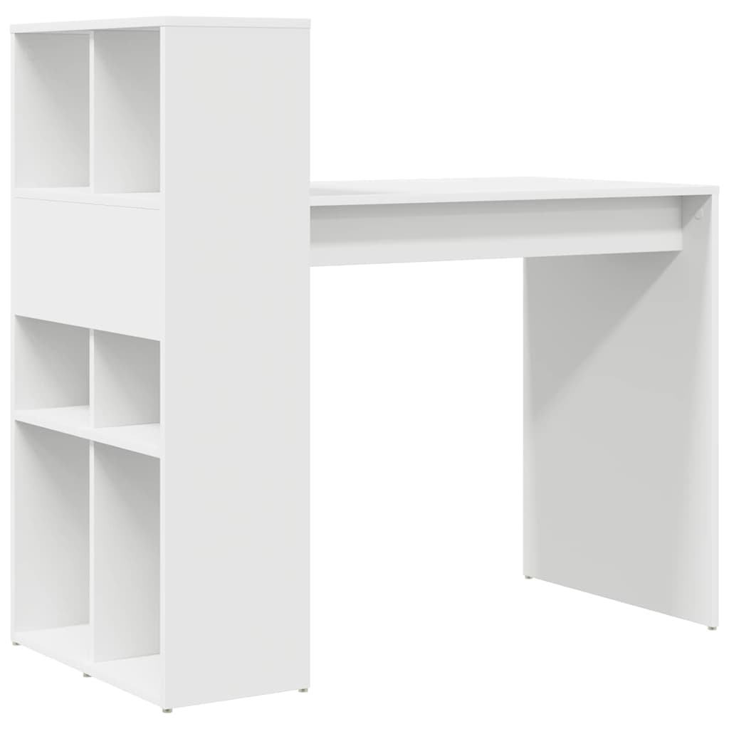 Bureau met plank Wit 108 x 55 x 103.5 cm Bewerkt hout is nu te koop bij PeponiXL, paradijselijk wonen!