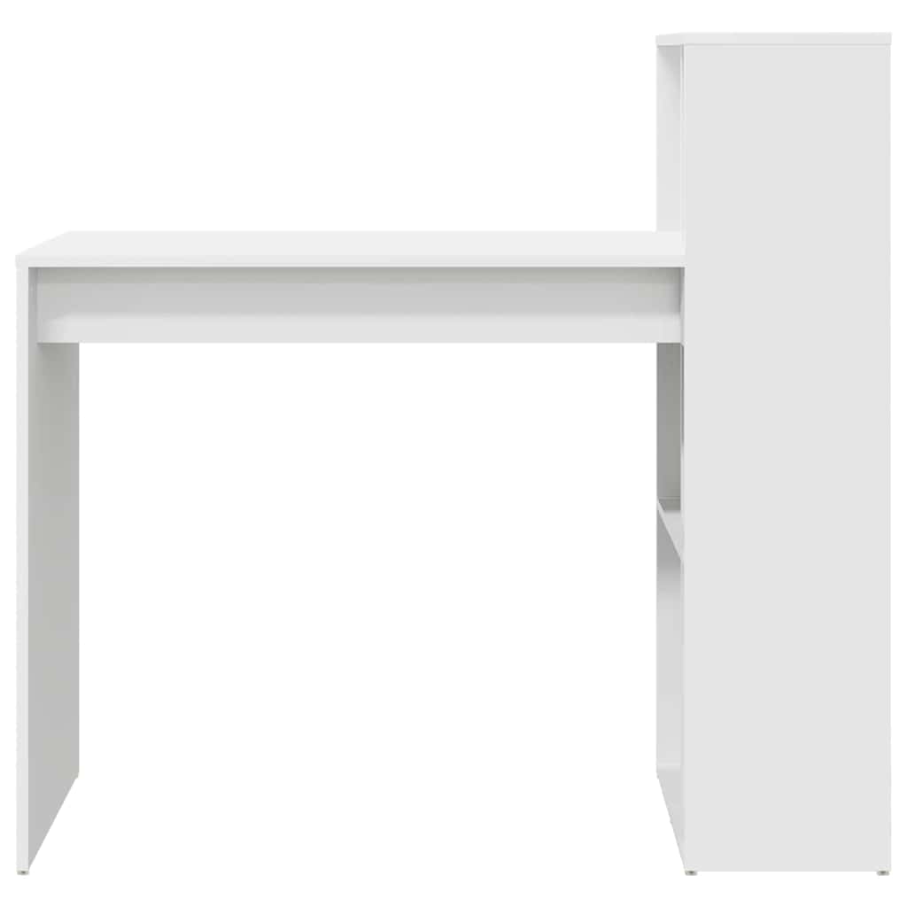 Bureau met plank Wit 108 x 55 x 103.5 cm Bewerkt hout is nu te koop bij PeponiXL, paradijselijk wonen!