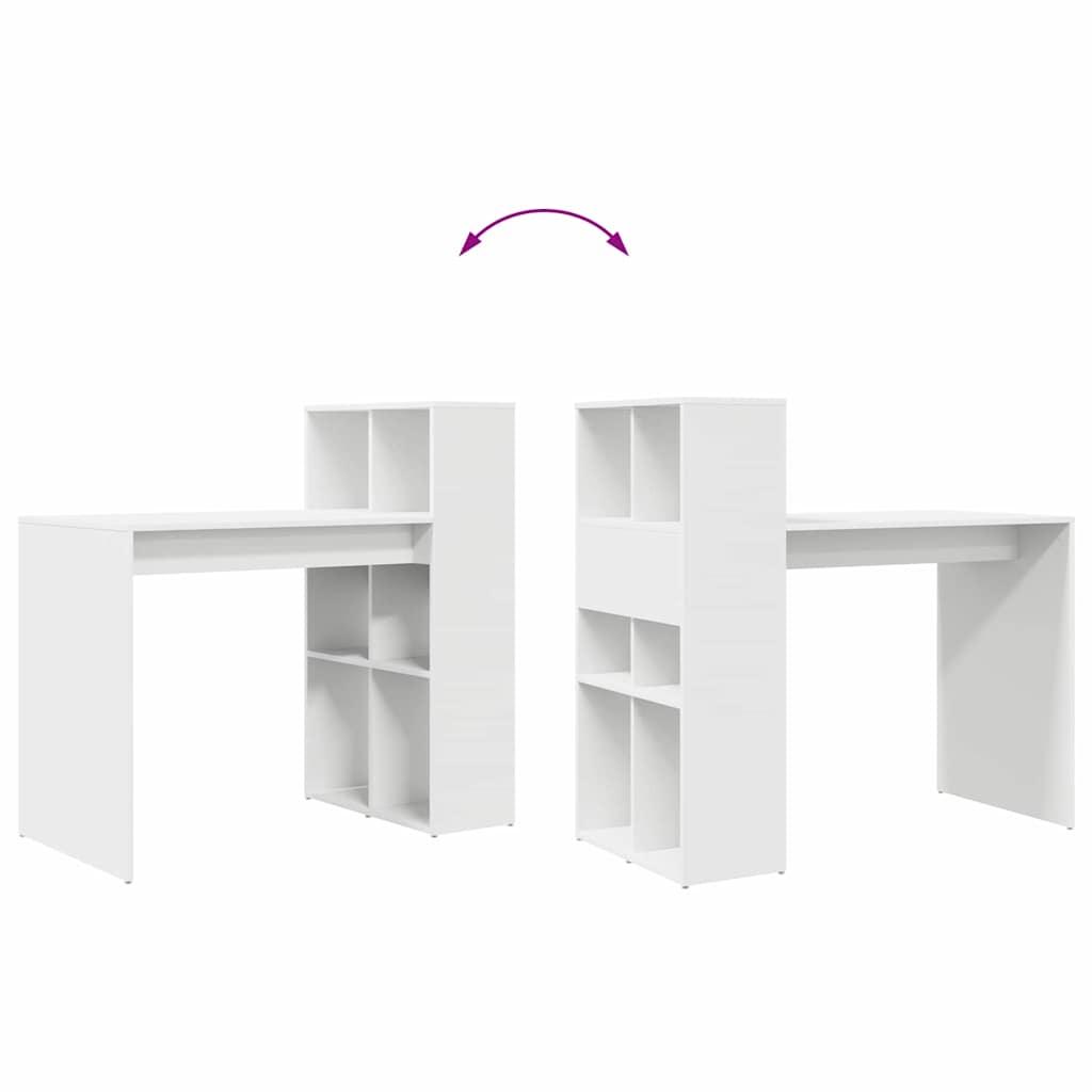 Bureau met plank Wit 108 x 55 x 103.5 cm Bewerkt hout is nu te koop bij PeponiXL, paradijselijk wonen!