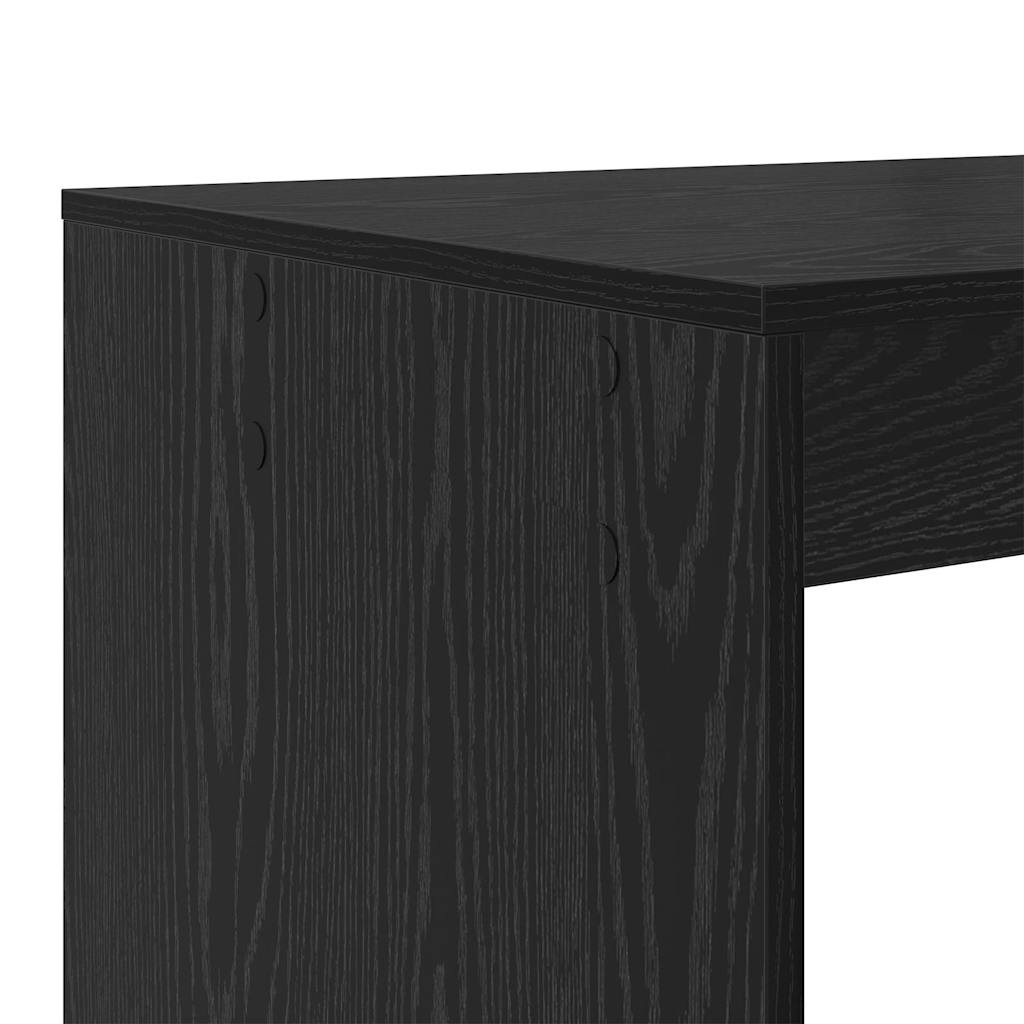 Bureau met plank Zwart Eiken 108 x 55 x 103.5 cm Bewerkt hout is nu te koop bij PeponiXL, paradijselijk wonen!