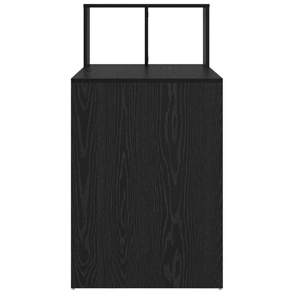 Bureau met plank Zwart Eiken 108 x 55 x 103.5 cm Bewerkt hout is nu te koop bij PeponiXL, paradijselijk wonen!
