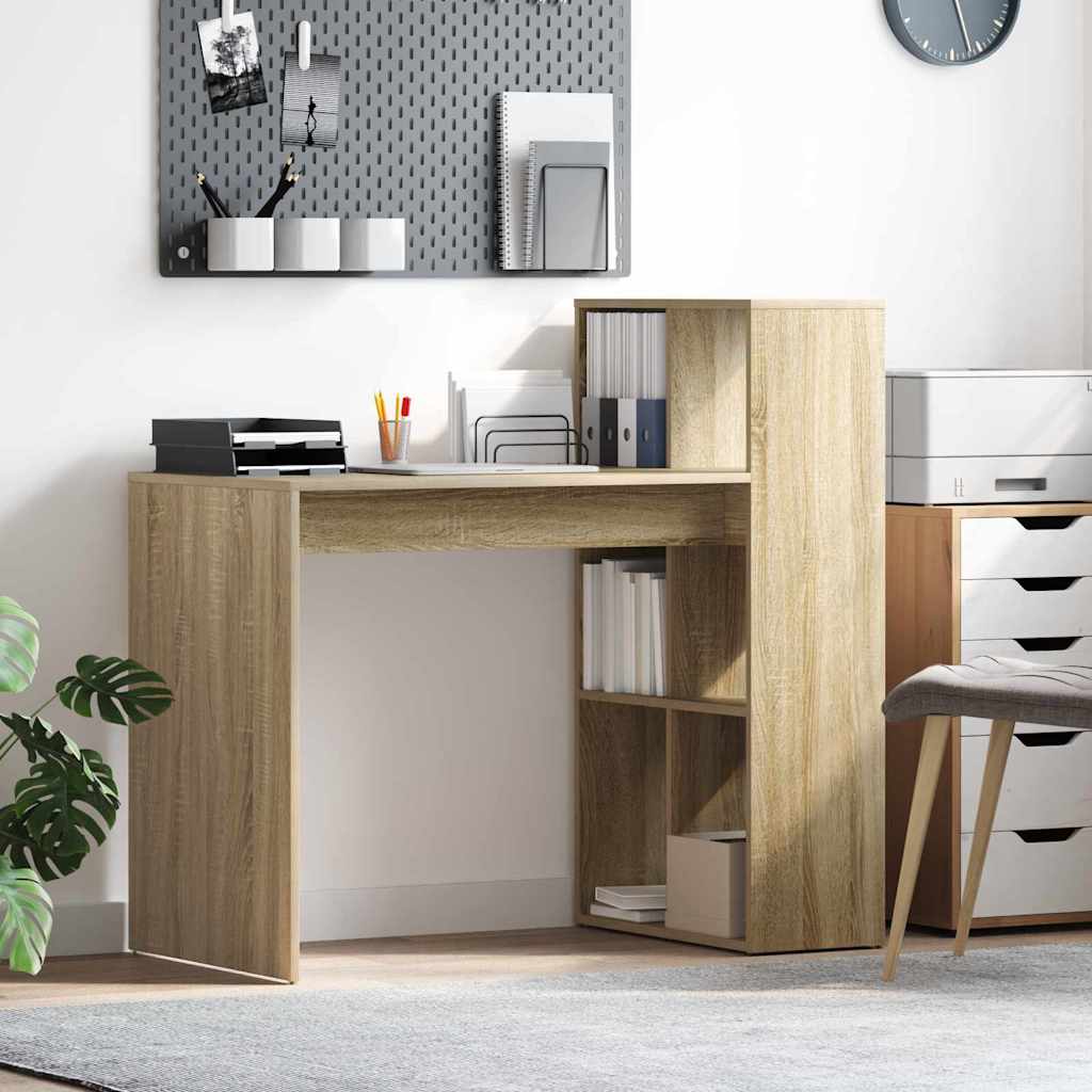 Bureau met plank Sonoma Eiken 108 x 55 x 103.5 cm Bewerkt hout is nu te koop bij PeponiXL, paradijselijk wonen!