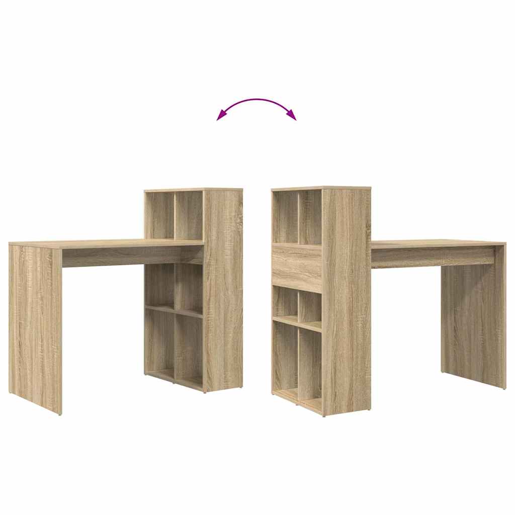 Bureau met plank Sonoma Eiken 108 x 55 x 103.5 cm Bewerkt hout is nu te koop bij PeponiXL, paradijselijk wonen!