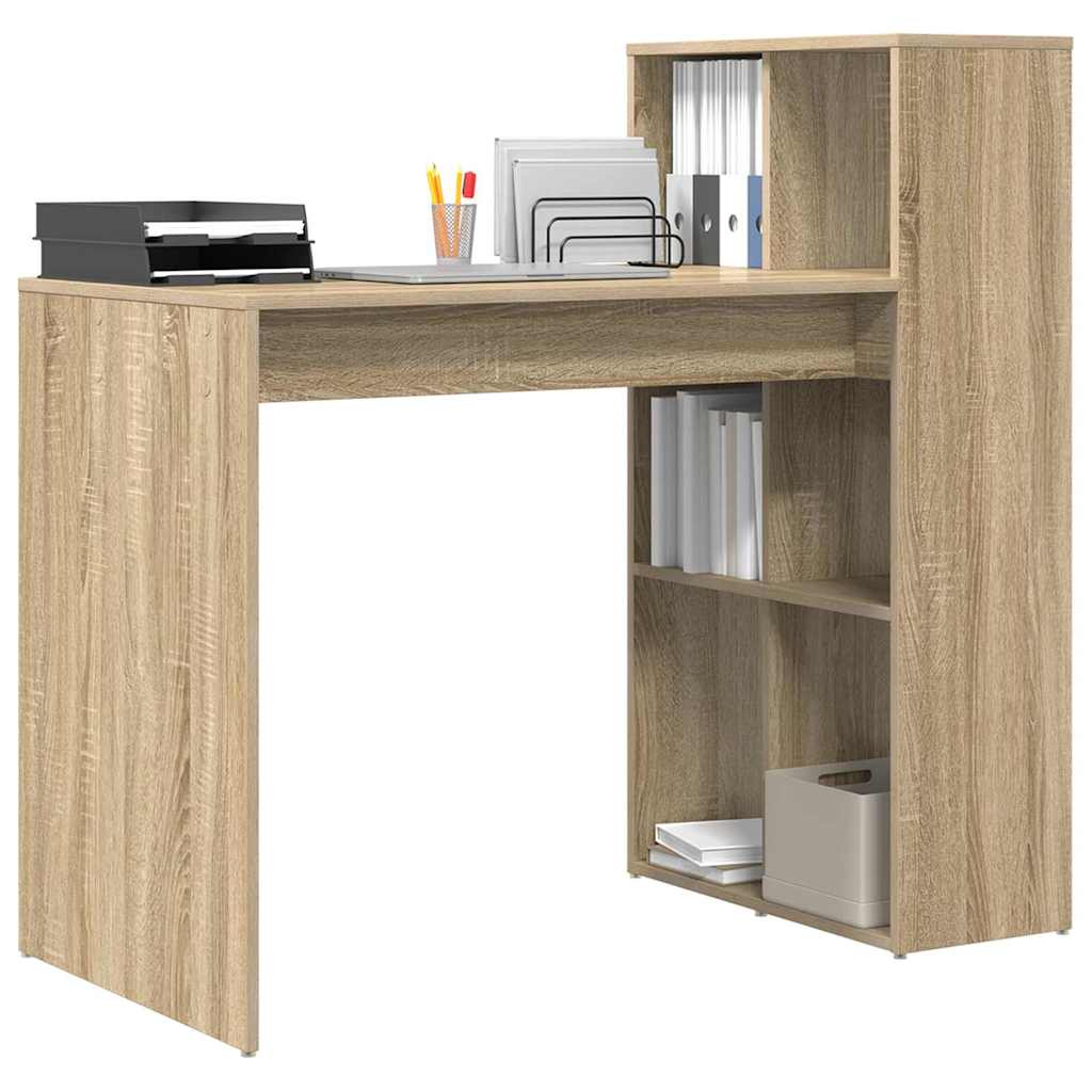 Bureau met plank Sonoma Eiken 108 x 55 x 103.5 cm Bewerkt hout is nu te koop bij PeponiXL, paradijselijk wonen!
