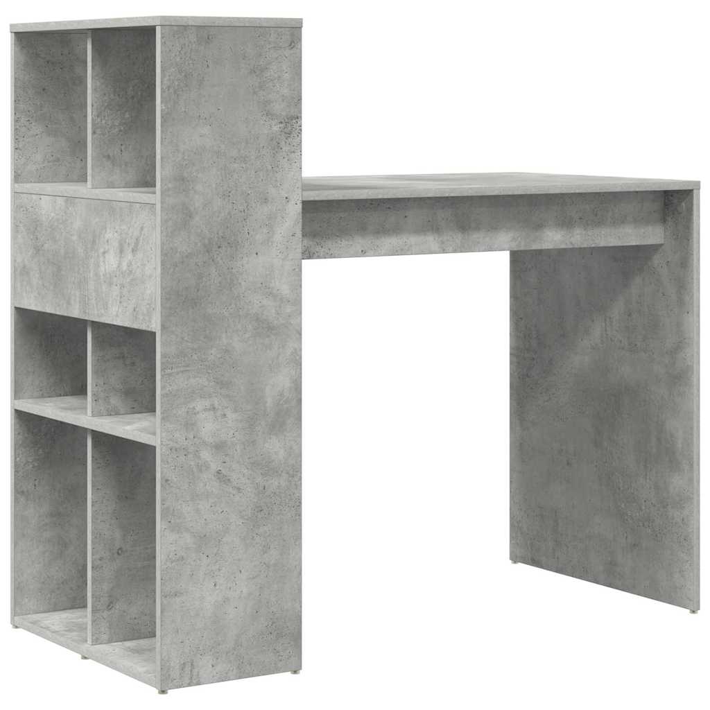 Bureau met plank Beton Grijs 108 x 55 x 103.5 cm Bewerkt hout is nu te koop bij PeponiXL, paradijselijk wonen!