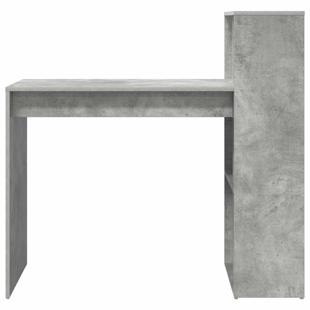 Bureau met plank Beton Grijs 108 x 55 x 103.5 cm Bewerkt hout is nu te koop bij PeponiXL, paradijselijk wonen!